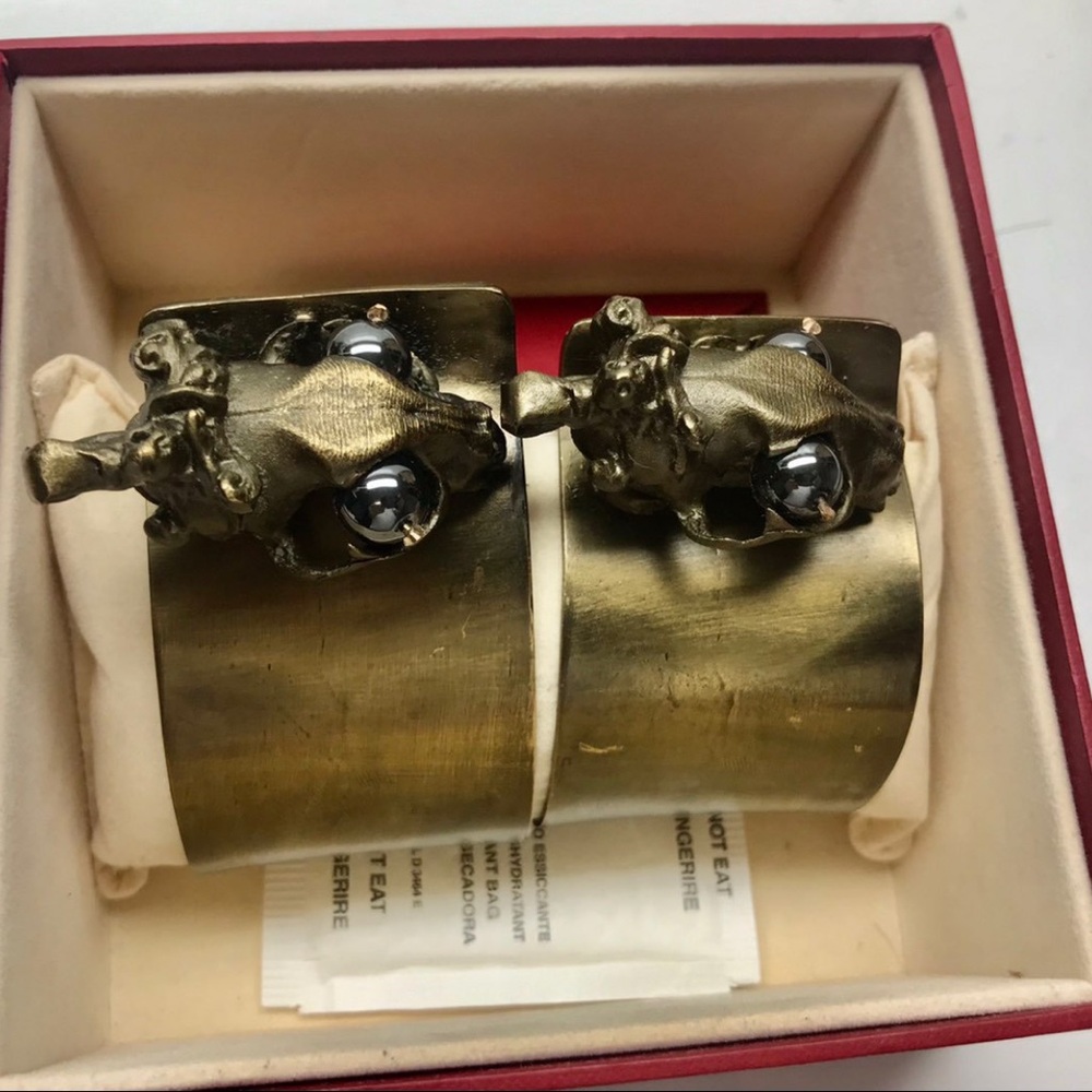 Valentino Beaded Skull Cuff - Set of 2